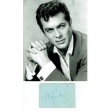 Tony Curtis Signed Album Page & 8x10 of A Young Tony Curtis Photograph