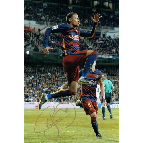 Neymar Jr 8x12 Signed Barcelona Photograph