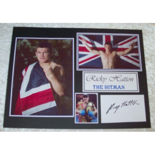 Ricky Hatton Signed Card Mounted Montage!