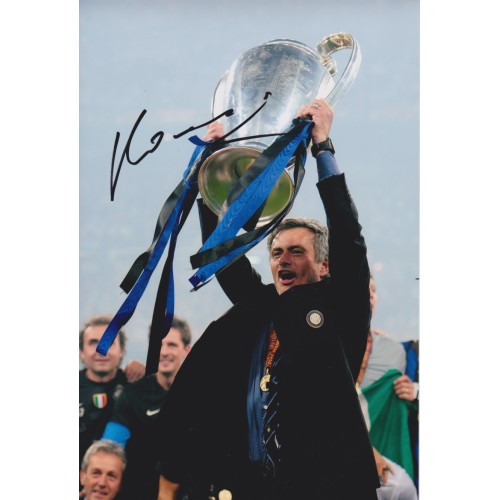 Jose Mourinho Signed 8x12 Inter Milan Champions League Photograph