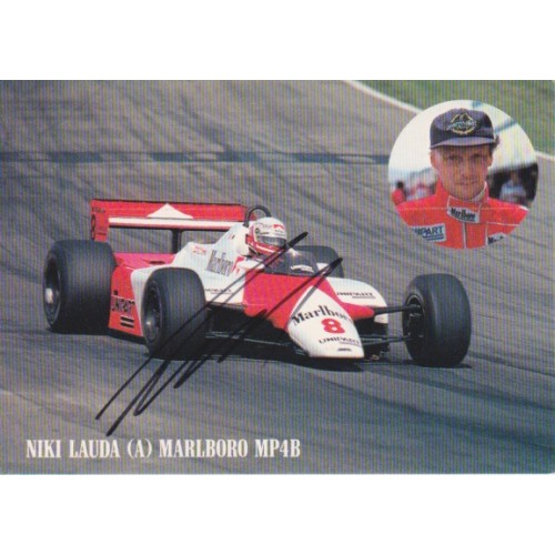 Niki Lauda Signed 4x6  Maclaren FP4B 1982 F1 Grand Prix Postcard