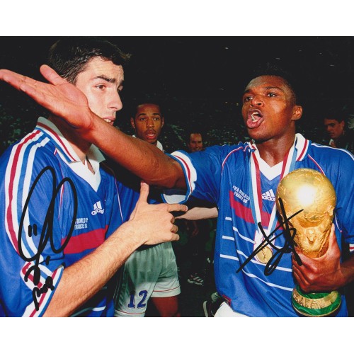 Robert Pires & Marcel Desailly Dual Signed 1998 World Cup France Signed Photograph