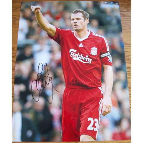 Jamie Carragher Signed 12x16 Liverpool Photograph