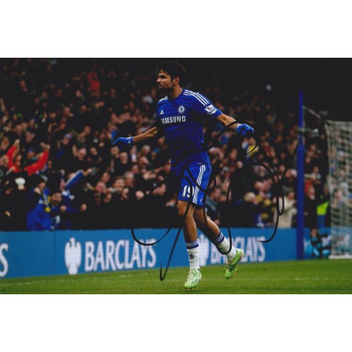 Diego Costa Signed 8x12 Chelsea Photograph
