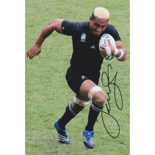 Jerry Collins All Blacks 8x12 Signed Rugby Photograph
