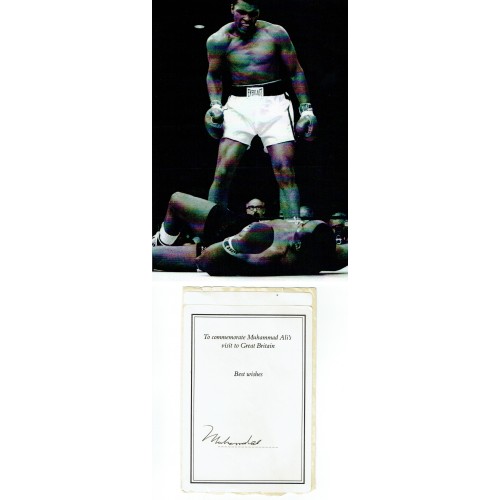 Muhammad Ali Signed Book Plate 1993/94 & Ali Liston Photograph