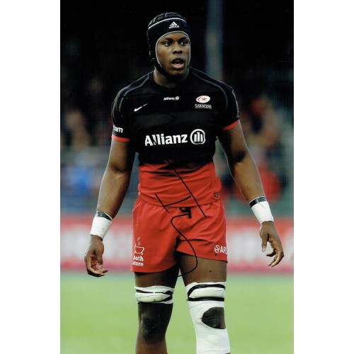 Maro Itoje Signed Saracens Rugby 8x12 Photograph