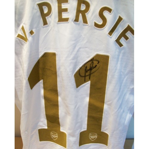 Robin Van Persie Signed 2008 Arsenal 3rd Choice Away Shirt Champions League