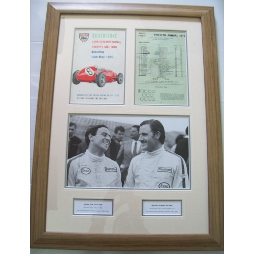 Jim Clark & Graham Hill  Signed Framed Presentation