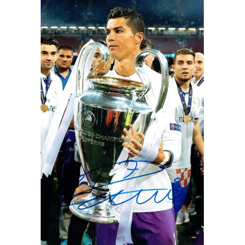 Cristiano Ronaldo Signed 2017 Champions League Real Madrid  8x12 Photograph