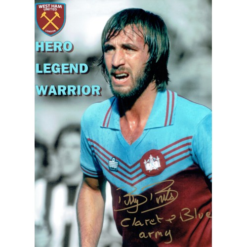 Billy Bonds Signed West Ham Claret & Blue Army 16x12 Photograph