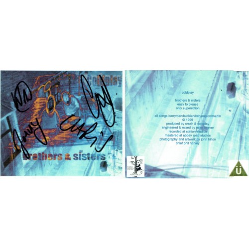 Coldplay Band Fully Signed Brothers & Sisters CD Insert