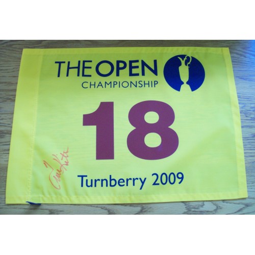 Tom Kite Signed Turnberry 2009 Open Pin Flag 