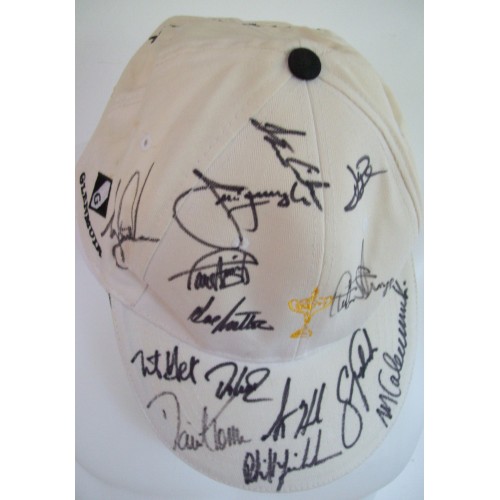 Ryder Cup  2002 The Belfry Signed Cap By All of The American Team Inc Tiger Woods
