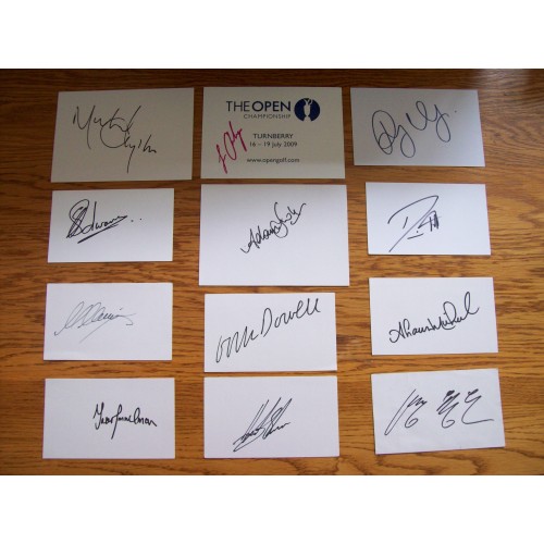  Major Golf Champions 12 Signed Plain Cards  2000-2016 Inc Rory McIlroy 