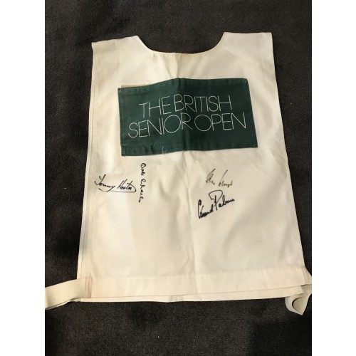 Gary Player Arnold Palmer Multi Signed Used Caddie's Tabard From a British Senior Open Golf Champion