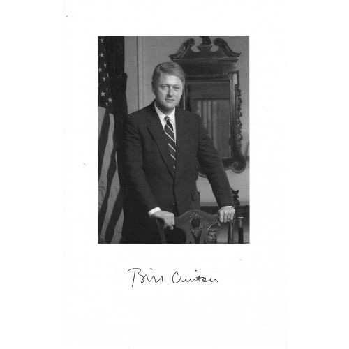 Bill Clinton President of USA in White House Signed 6.5 x 10 Inch High Quality Card