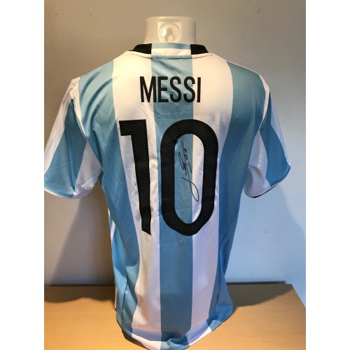 Lionel Messi Signed Replica Argentina Home Shirt