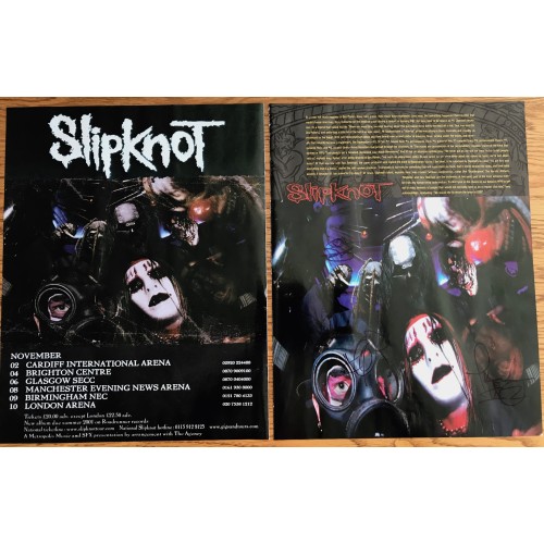 SlipKnoT Signed Page by Paul Gray, DJ Sid Wilson & Chris Fehn Removed from OZZFEST Programme 2001