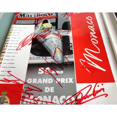 Monaco GP  Programme Signed  Ayrton Senna Schumacher Mansell Patrese Alesi Katayama Lehto Martini