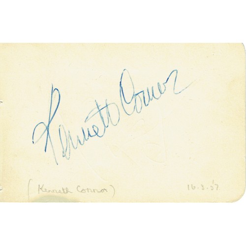 Kenneth Connor 'Carry On' (1918-1993) Signed Autograph Album Page