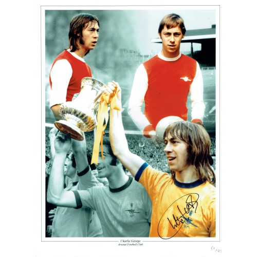 Charlie George 16x12 Signed Ltd Edition Photograph Number 61/75