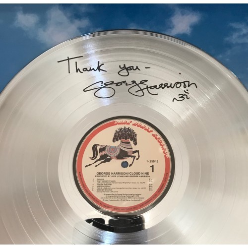 George Harrison Signed Cloud Nine 1,000,000 Sales Silver Award