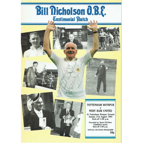 Bill Nicholson Signed Tottenham Hotspur Testimonial Football Programme