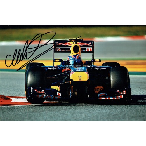 Mark Webber 8x12 Signed Red Bull F1 Photograph