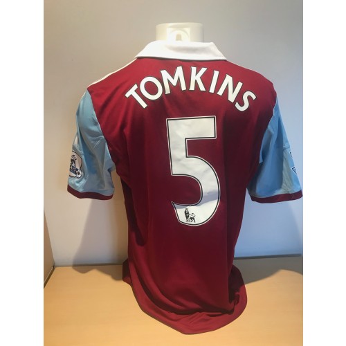 James Tomkins  West Ham  Match Worn Home Shirt 2013/14 Season