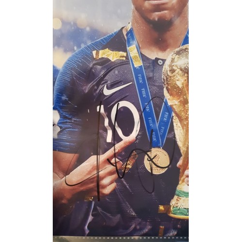Kylian Mbappe Signed 8x12 France 2018 World Cup Winner Photograph