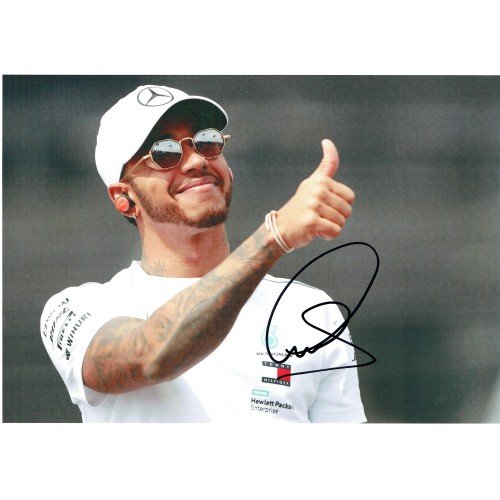 Lewis Hamilton Signed 8x12 F1 World Champion Photograph