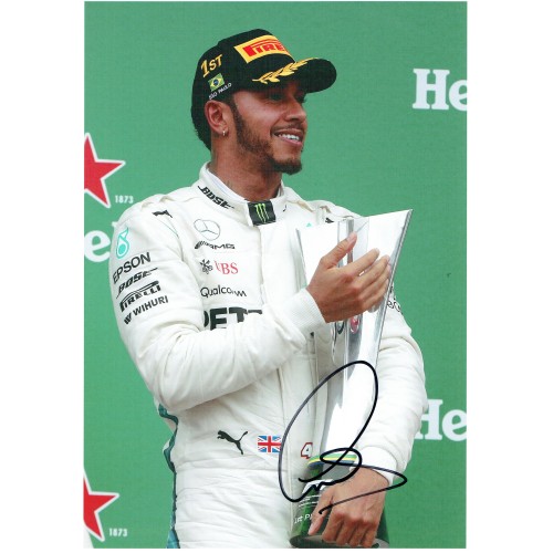 Lewis Hamilton Signed Brasilian GP 8x12 Photograph Current F1 World Champion 