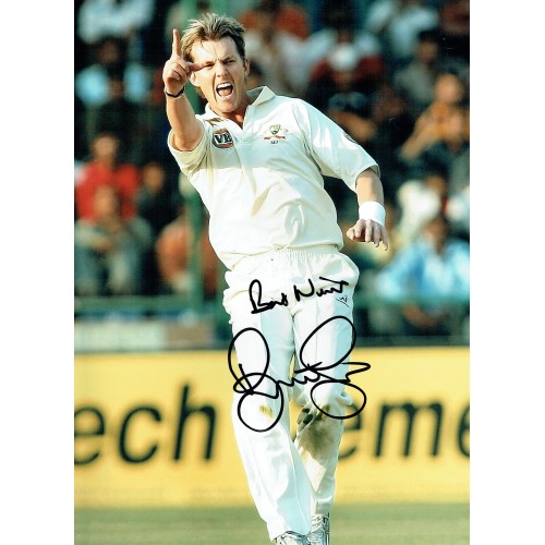 Brett Lee signed Large 12x16 Australia Cricket Photograph