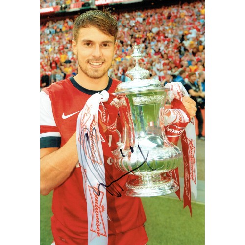 Aaron Ramsey 8x12 Signed Arsenal FA Cup  Photo!