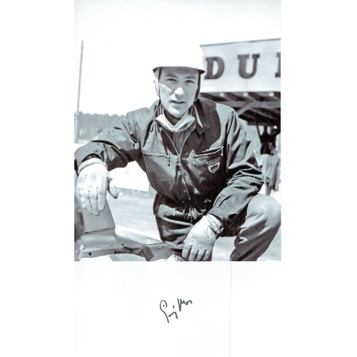Sterling Moss Autograph a Signed Page Together With an 8x10 Photograph