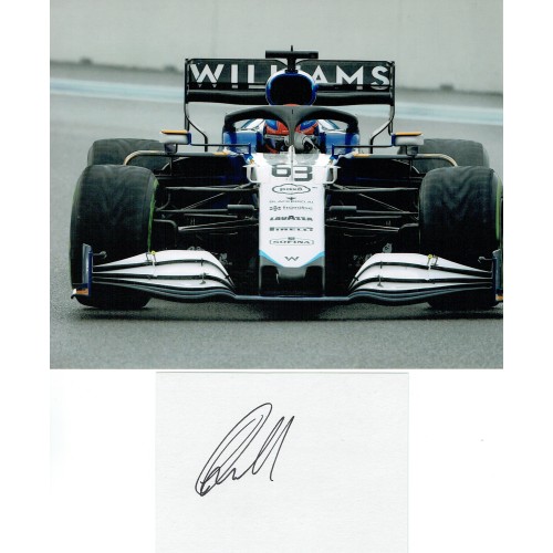 George Russell Signed Card &F1  Mercedes Motor Racing Photograph