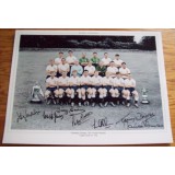 Spurs 1961 Double Winning Legends 12x16 Photograph Signed By 7
