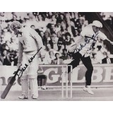 David Gower & Dickie Bird Dual Signed 8x10 Photograph