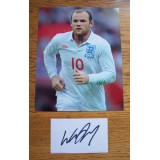 Wayne Rooney Autograph Signed Card With England Photograph