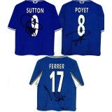 Chelsea Car Shirt Badges Signed By Chris Sutton, Albert Ferrer & Gustavo Poyet