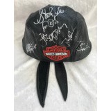 Aerosmith Band Fully Signed - Leather Harley Davidson Cap Signed By All Five