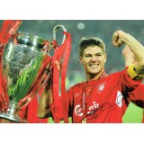 Steven Gerrard Signed Liverpool 16x12 Inch 2005 Champions League Photograph