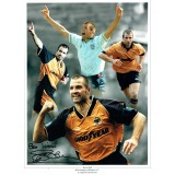 Steve Bull Signed Wolves & England Montage 16 x 12 inch Photograph