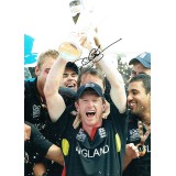 Paul Collingwood Signed 16 x 12 inch England 2010 T20 World Cup Champions Cricket Photograph.
