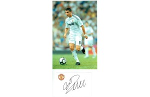 Cristiano Ronaldo Cut Signature & Real Madrid Photograph