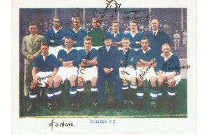 Chelsea 1938/39 Signed By 11 Sherman's Pools Searchlight on Famous Teams Football Card