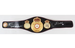 Cassius Clay, Mike Tyson & Floyd Mayweather Signed Authenticated WBA Boxing Belt Very Rare