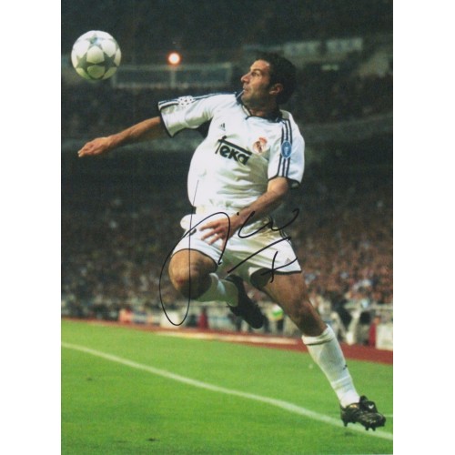 Luis Figo Signed 8x12 Inch Real Madrid Photograph