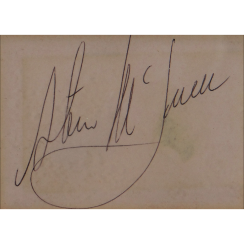 Steve McQueen (1930-1980) Signature From An Autograph Album Mounted Framed  Presentation